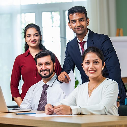 MBA in Health Services Management students collaborating in a professional study abroad setting