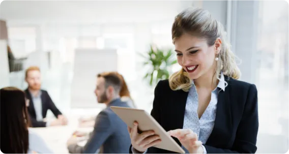 A woman working after graduate Health Systems Management
