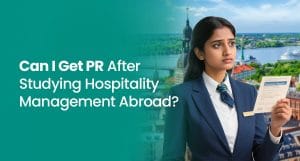A student studying hospitality management abroad