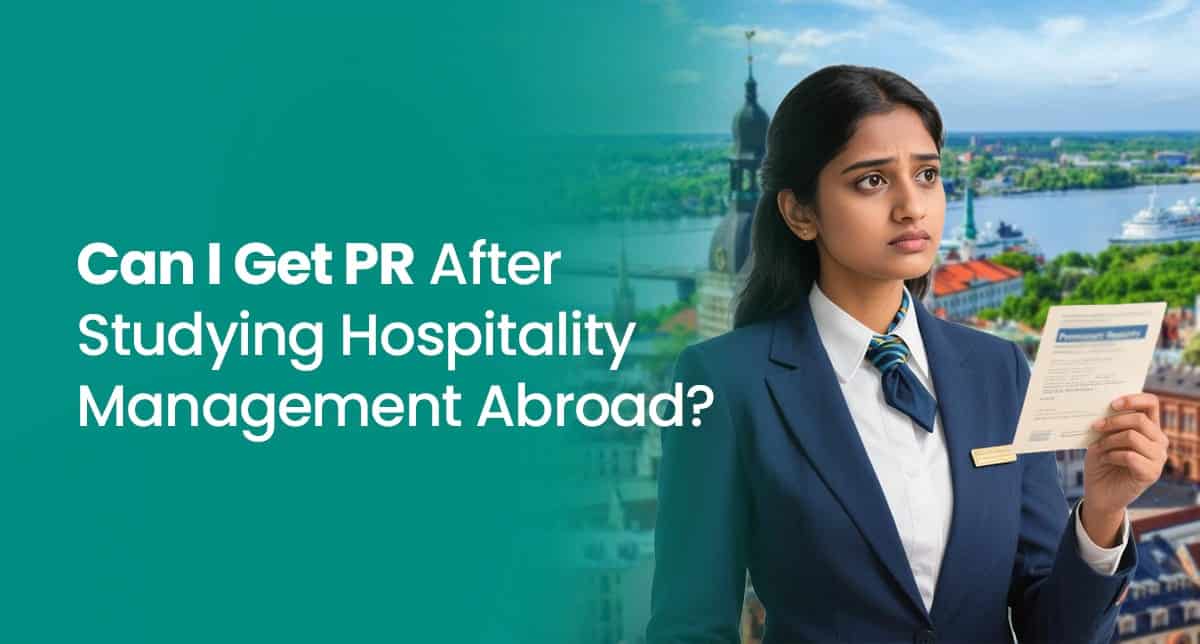 A student studying hospitality management abroad